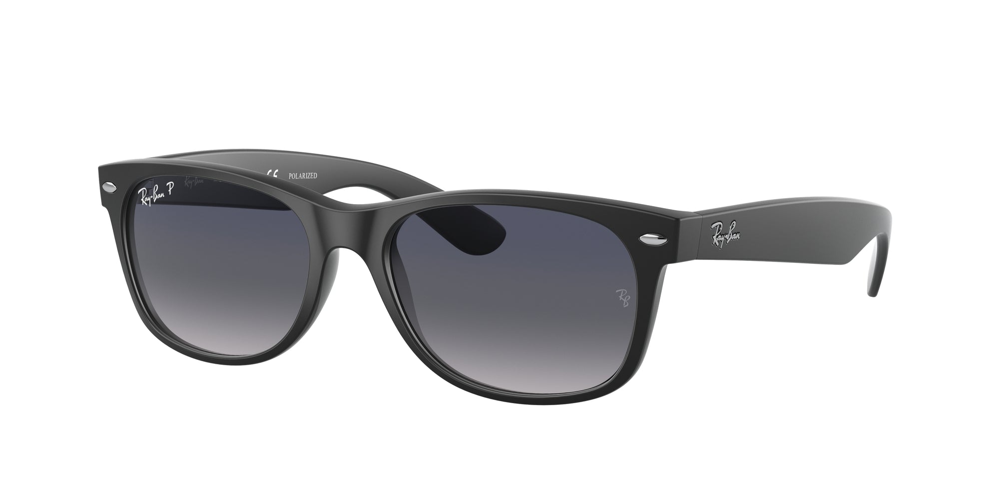 0713132838310 - Unisex RB2132 NEW WAYFARER 601S78 Gläser SONNENBRILLEN Injiziert Schwarz Blau Quadratisch Polarisiert Schattiert