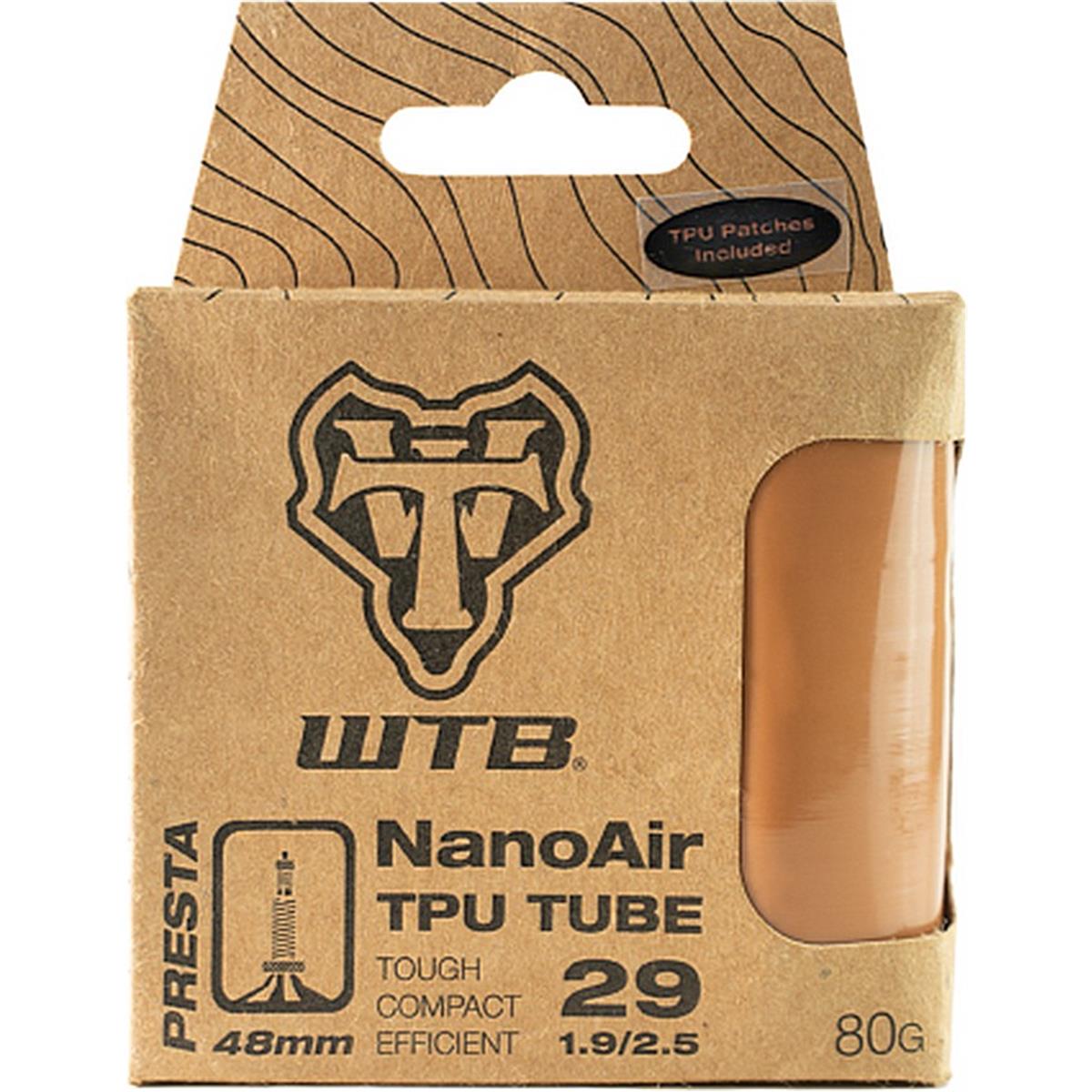 0714401150874 - Nanoair TPU 29 x 190 250 mit 48mm Presta Ventil Farbe Tan