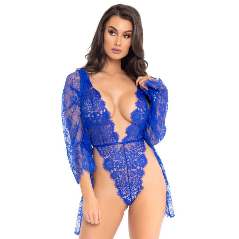 0714718547596 - LEG AVENUE - TEDDY UND ROBE BLAU S