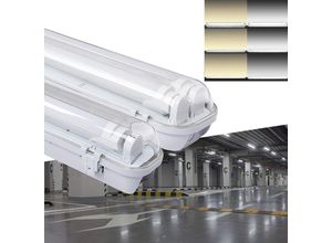 0715562360058 - Hengda - 24W led Feuchtraumleuchte Kaltweiß 150CM Wannenleuchte Tageslicht Industrie Strahler Werkstatt Beleuchtung IP65 Badlampe Leuchtstoff lamp (2