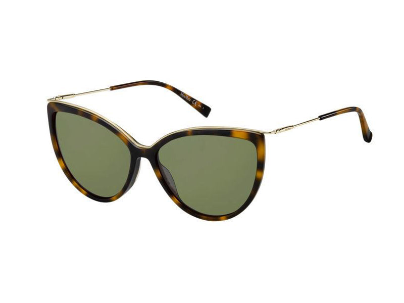 0716736136912 - Frau Mm Classy VI 086 QT Gläser SONNENBRILLEN Steckdose Acetat Havanna Grün Katzenauge Normal