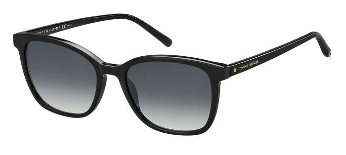 0716736227825 - Damen TH 1723 S 807 9O Gläser SONNENBRILLEN Acetat Schwarz Grau Quadratisch  Schattiert