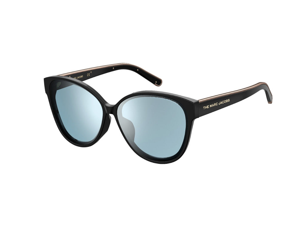 0716736243191 - Damen MARC 452 F S 807 61 Gläser SONNENBRILLEN Acetat Schwarz Blau Quadratisch Normal Spiegel