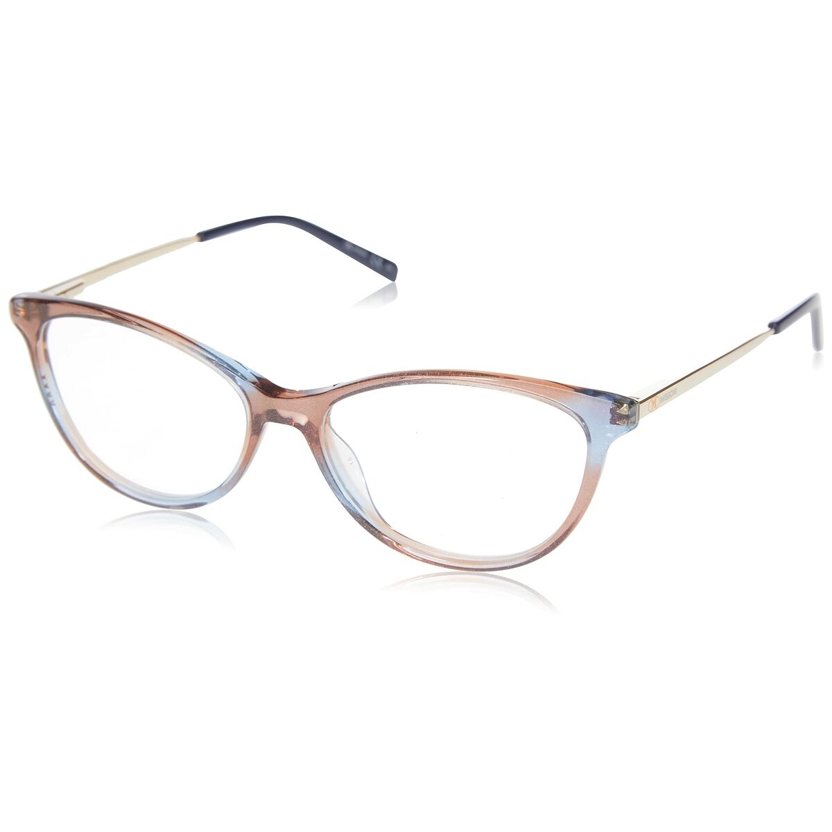 0716736253343 - Frau MMI 0017 3LG Rahmen von BRILLEN Acetat Braun Blau  Katzenauge