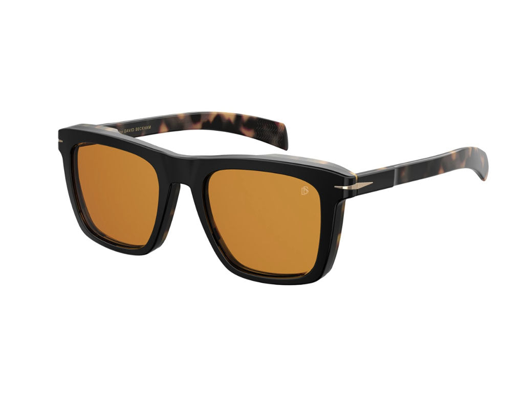 0716736257037 - Herren DB 7000 S WR7 W7 Gläser SONNENBRILLEN Acetat Schwarz Orange Quadratisch Normal