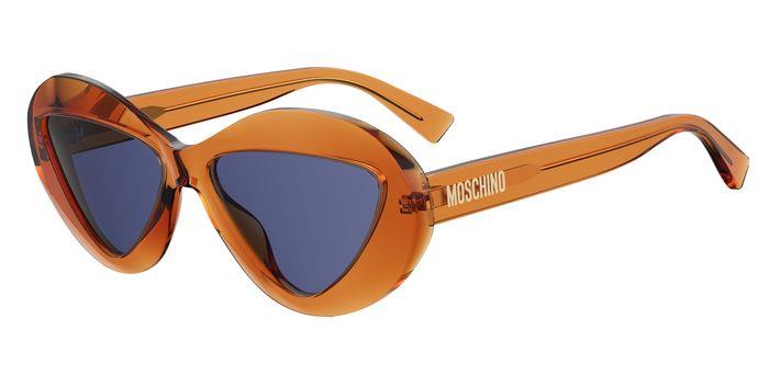 0716736284668 - Damen MOS076 S L7Q KU Gläser SONNENBRILLEN Acetat Orange Blau Rund