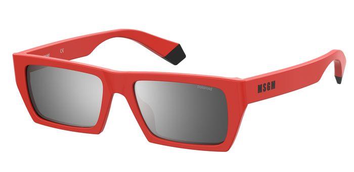 0716736334004 - Unisex PLD MSGM 1 G 0A4 EX Gläser SONNENBRILLEN Acetat Rot Silber Quadratisch Polarisiert Flash 0716736334004 - Unisex PLD MSGM 1 G 0A4 EX Gläser SONNENBRILLEN Acetat Rot Silber Quadratisch Polarisiert Flash