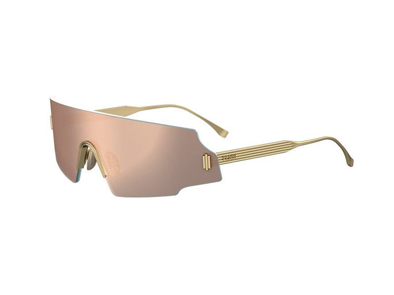 0716736345291 - Damen FF 0440 S 000 0J Gläser SONNENBRILLEN Steckdose Metall Gold Rosa Wraparound Normal Spiegel