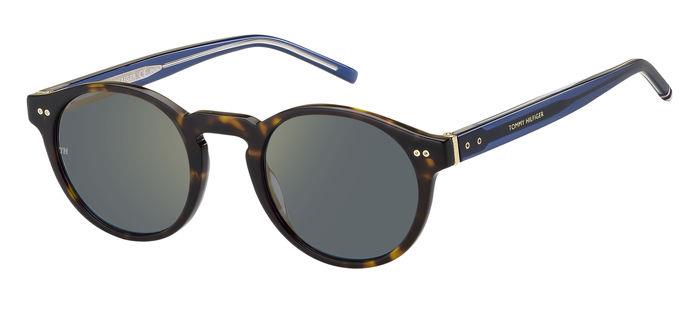 0716736358963 - Herren Th 1795 s 086 k1 Gläser SONNENBRILLEN Acetat Havanna Grau Gold Rund  Spiegel