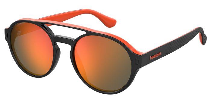 0716736408804 - Unisex Sancho 8lz UW Gläser SONNENBRILLEN Plastik Schwarz orange Orange Kreisel  Spiegel