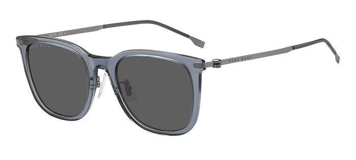 0716736419718 - Herren BOSS 1347 F SK PJP IR Gläser SONNENBRILLEN Acetat Blau Grau Quadratisch Normal