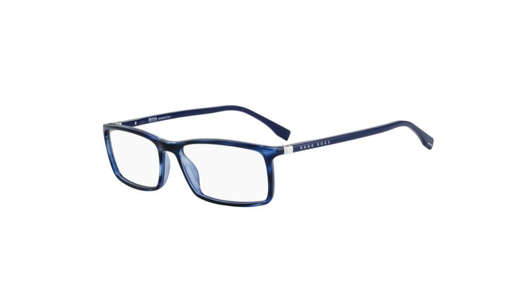 0716736443683 - Herren BOSS 0680 IT 38I Rahmen von BRILLEN Acetat Blau  Quadratisch