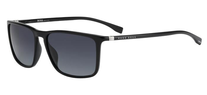 0716736445830 - Herren BOSS 0665 S IT 807 9O Gläser SONNENBRILLEN Acetat Schwarz Grau Quadratisch Normal Schattiert