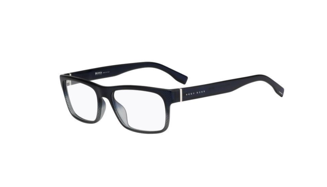 0716736540689 - Herren BOSS 0729 IT KAY Rahmen von BRILLEN Acetat Blau Grau  Quadratisch