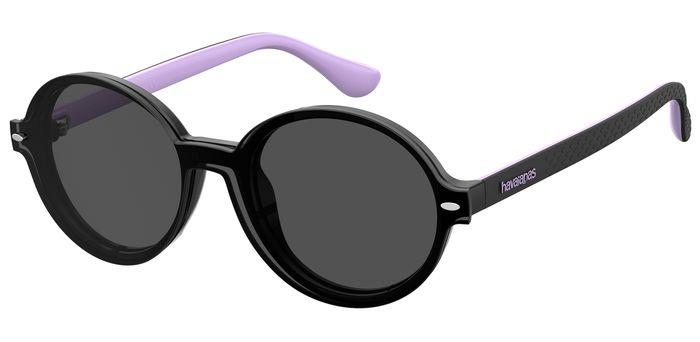 0716736680736 - Damen FLORIPA CS 1X2 IR Gläser SONNENBRILLEN Acetat Schwarz Grau Rund  Clip-on