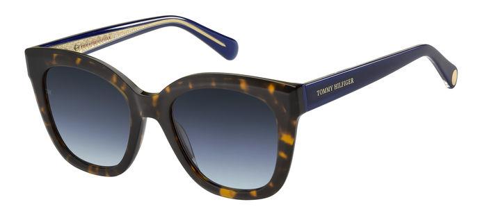 0716736684307 - Damen THA 1884 S 086 GB Gläser SONNENBRILLEN Acetat Havanna Blau Cat Eye  Schattiert