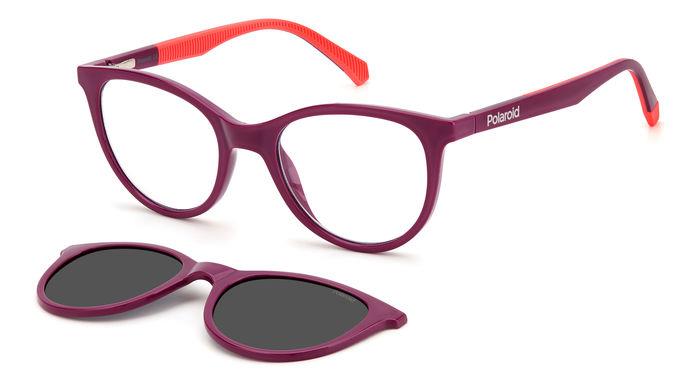 0716736700199 - Junior PLD 8051 CS B3V M9 Gläser SONNENBRILLEN Plastik Violett Grau dunkel Cat Eye