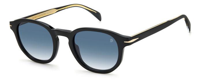 0716736703510 - Herren DB 1007 S 807 08 Gläser SONNENBRILLEN Acetat Schwarz Blau Rund  Schattiert