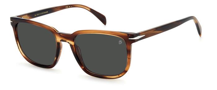 0716736706696 - Herren DB 1076 S KVI IR Gläser SONNENBRILLEN Acetat Braun abgestreift Grau Quadratisch