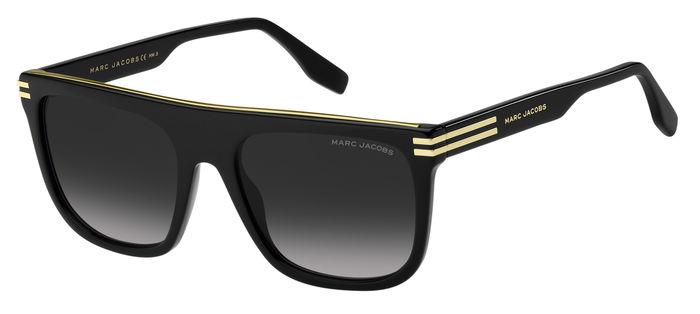 0716736710181 - Herren Marc 586 s 807 9o Gläser SONNENBRILLEN Acetat Schwarz Dunkelgrau Hocken Normal Schattiert