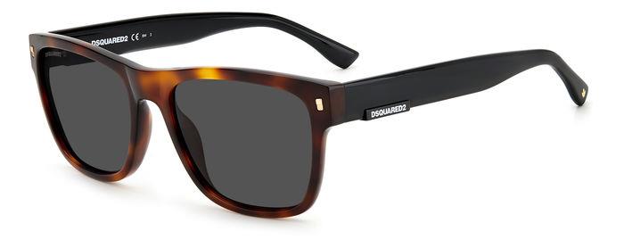 0716736717135 - Herren D2 0004 S 05L IR Gläser SONNENBRILLEN Acetat Havanna Grau Quadratisch