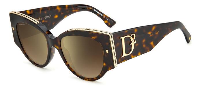 0716736717807 - Damen D2 0032 s 086 jl Gläser SONNENBRILLEN Acetat Havanna Braun Gold Cat Eye  Spiegel