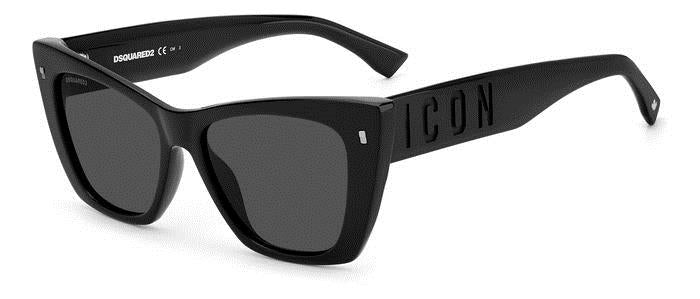 0716736717876 - Damen Icon 0006 s 807 ir Gläser SONNENBRILLEN Acetat Schwarz Grau Cat Eye