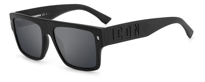 0716736718002 - Herren ICON 0003 S 003 T4 Gläser SONNENBRILLEN Acetat Schwarz Grau Quadratisch  Spiegel