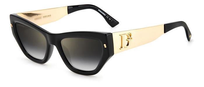 0716736718149 - Damen D2 0033 s RHL FQ Gläser SONNENBRILLEN Acetat Schwarzes Gold Grau Gold Cat Eye Gespiegelt Schattiert