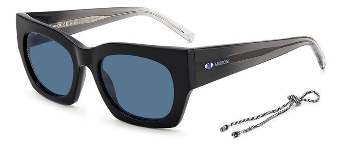 0716736718644 - Damen MMI 0094 S 807 KU Gläser SONNENBRILLEN Acetat Schwarz Blau Quadratisch Normal