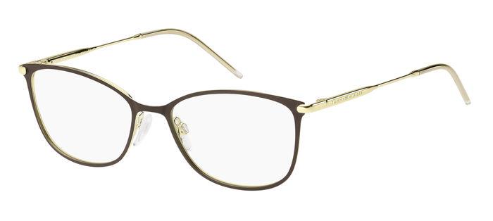 0716736742311 - Damen TH 1637 01Q Rahmen von BRILLEN Stahl Gold    Braun  Cat Eye