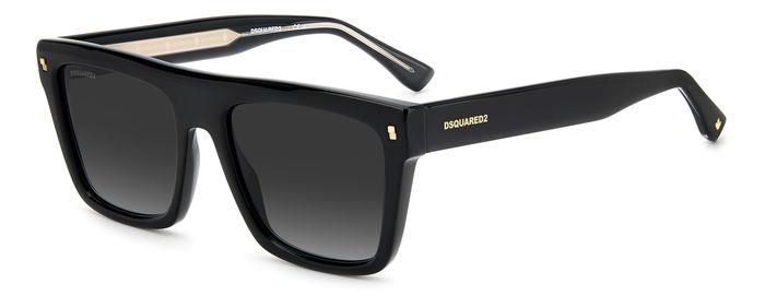 0716736751290 - Herren D2 0051 S 807 9O Gläser SONNENBRILLEN Acetat Schwarz Grau Quadratisch  Schattiert