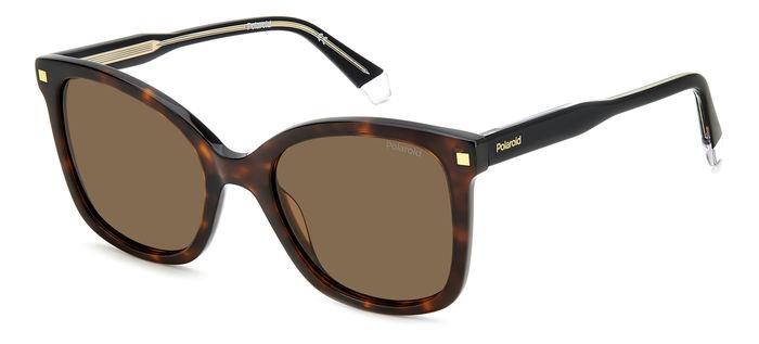 0716736767864 - Damen PLD 4151 S X 086 SP Gläser SONNENBRILLEN Acetat Havanna Braun Quadratisch Polarisiert