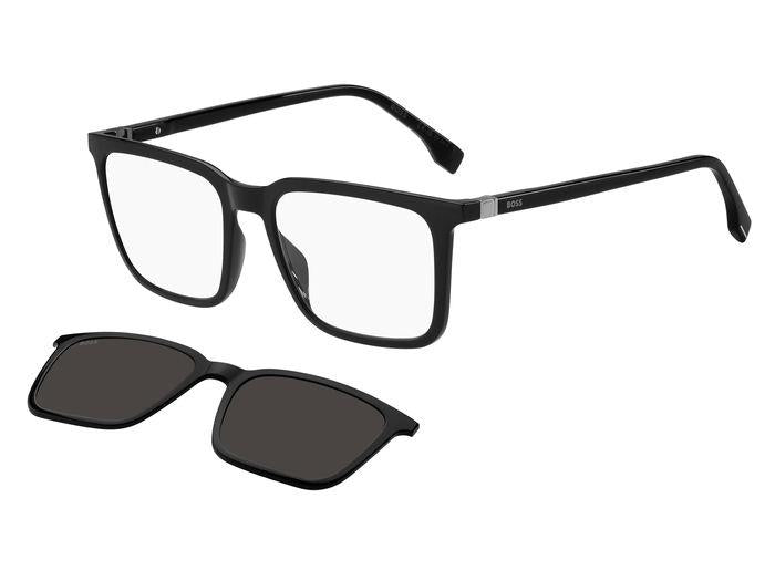 0716736786896 - Herren Boss 1492 CS 807 Ir Gläser SONNENBRILLEN Acetat Schwarz Grau Quadratisch  Clip-on