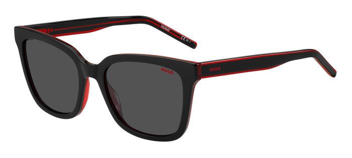 0716736791982 - Damen HG 1248 S OIT IR Gläser SONNENBRILLEN Acetat Schwarz Rot Grau Quadratisch