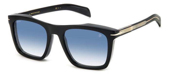 0716736793375 - Herren DB 7000 S 807 F9 Gläser SONNENBRILLEN Acetat Schwarz Hellblau Quadratisch  Schattiert