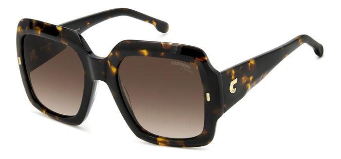 0716736833613 - Donna CARRERA 3004 S 086 HA Gläser SONNENBRILLEN Acetato Havana Marrone Squadrata Normale Sfumato