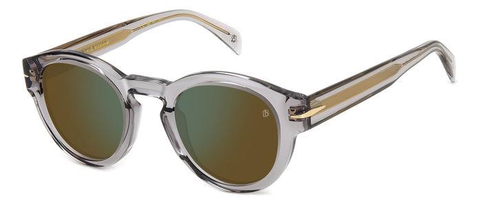 0716736835655 - Herren DB 7110 S KB7 MT Gläser SONNENBRILLEN Acetat Grau Braun Rund Normal Specchiato