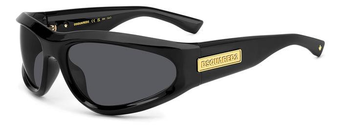 0716736839097 - Herren D2 0101 S 807 IR Gläser SONNENBRILLEN Acetat Schwarz Grau Wraparound Normal