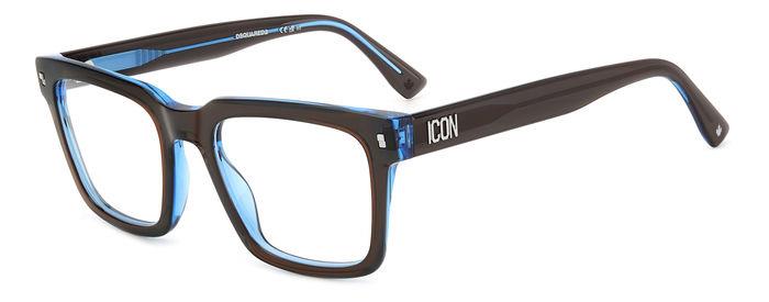 0716736927091 - Herren ICON 0013 3LG Rahmen von BRILLEN Acetat Braun Blau  Quadratisch