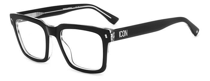 0716736927107 - Herren ICON 0013 7C5 Rahmen von BRILLEN Acetat Kristall Schwarz  Quadratisch