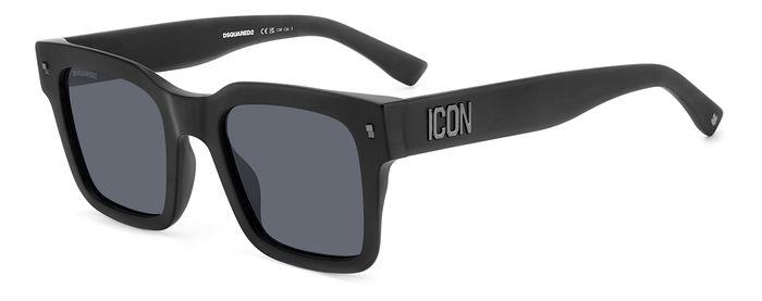 0716736927169 - Herren ICON 0010 S 003 IR Gläser SONNENBRILLEN Acetat Schwarz Grau Quadratisch Normal