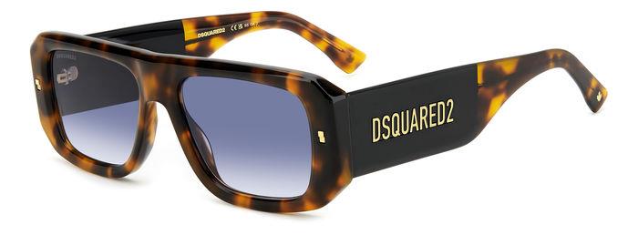 0716736927596 - Herren D2 0107 S 086 08 Gläser SONNENBRILLEN Acetat Havanna Blau Quadratisch Normal Schattiert