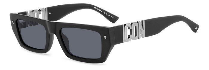 0716736957661 - Herren ICON 0011 S 003 IR Gläser SONNENBRILLEN Acetat Schwarz Grau Quadratisch Normal