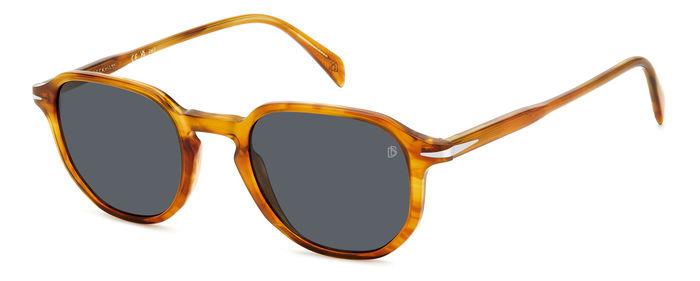 0716736965420 - Herren DB 1140 S KVI IR Gläser SONNENBRILLEN Acetat Braun abgestreift Grau Geometrisch