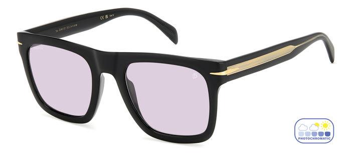 0716736968384 - Herren DB 7000 S FLAT 807 KE Gläser SONNENBRILLEN Acetat Schwarz Violett Quadratisch