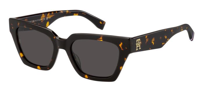 0716736971803 - Damen TH 2101 S 086 IR Gläser SONNENBRILLEN Acetat Havanna Grau Geometrisch