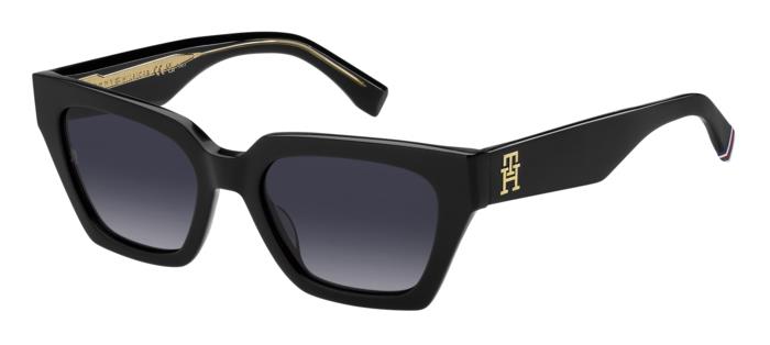 0716736971810 - Damen TH 2101 S 807 9O Gläser SONNENBRILLEN Acetat Schwarz Grau Geometrisch  Schattiert