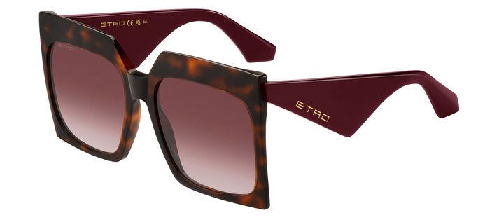 0716736972619 - Frau Etro 0002 s 086 3x Gläser SONNENBRILLEN Acetat Havanna Bordeaux Hocken Normal Schattiert