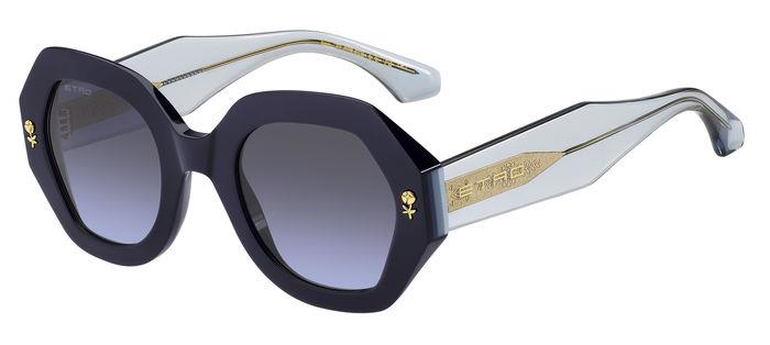 0716736972862 - Frau Etro 0009 s PJP GB Gläser SONNENBRILLEN Acetat Blau Blau Geometrisch Normal Schattiert